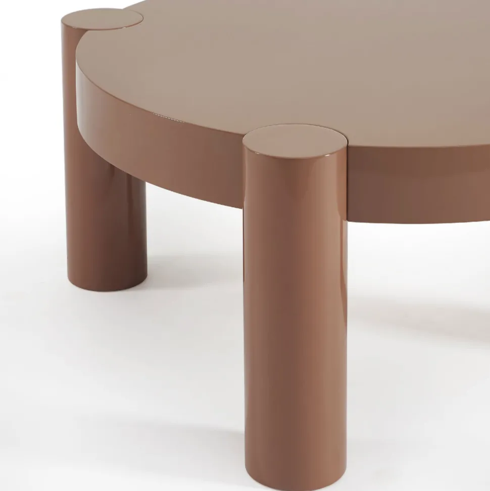 MOPI Table basse ronde en bois laqué ø85cm