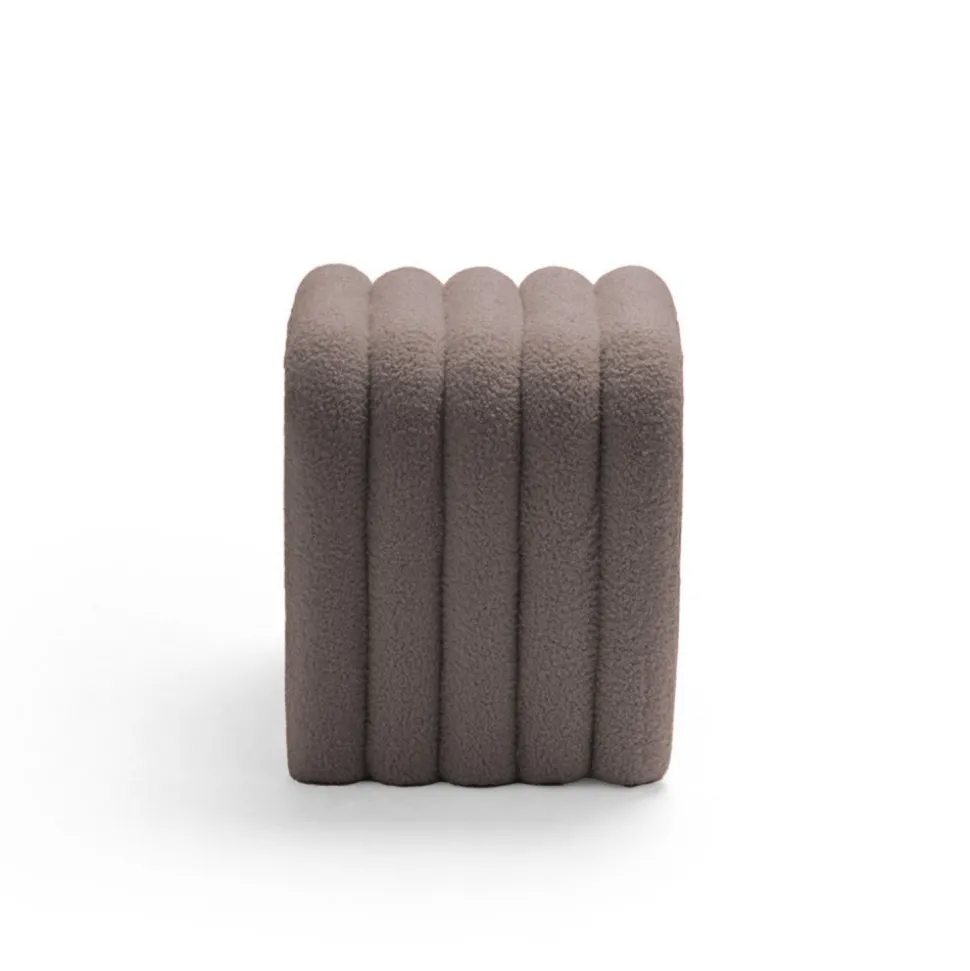 MUI Lot de 2 tabourets rembourrés en tissu bouclette