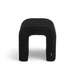 MUI Lot de 2 tabourets rembourrés en tissu bouclette