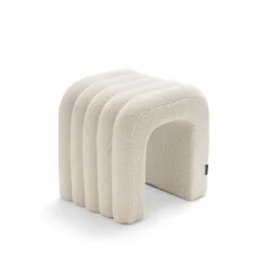 MUI Lot de 2 tabourets rembourrés en tissu bouclette