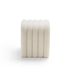 MUI Lot de 2 tabourets rembourrés en tissu bouclette
