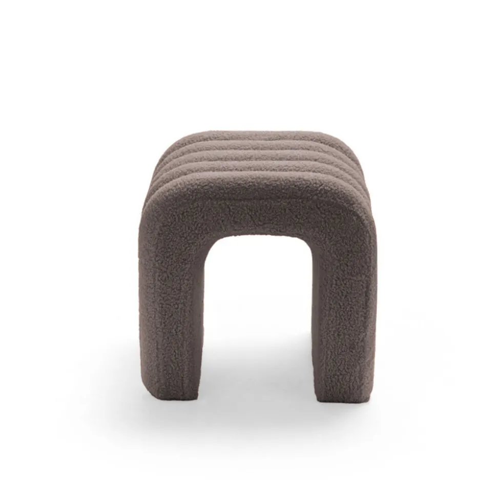MUI Lot de 2 tabourets rembourrés en tissu bouclette