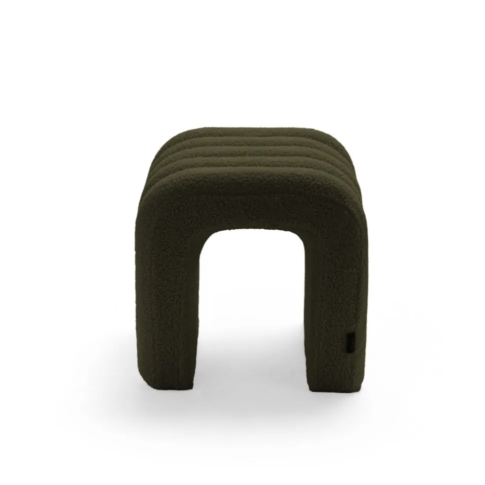 MUI Tabouret rembourré en tissu bouclette