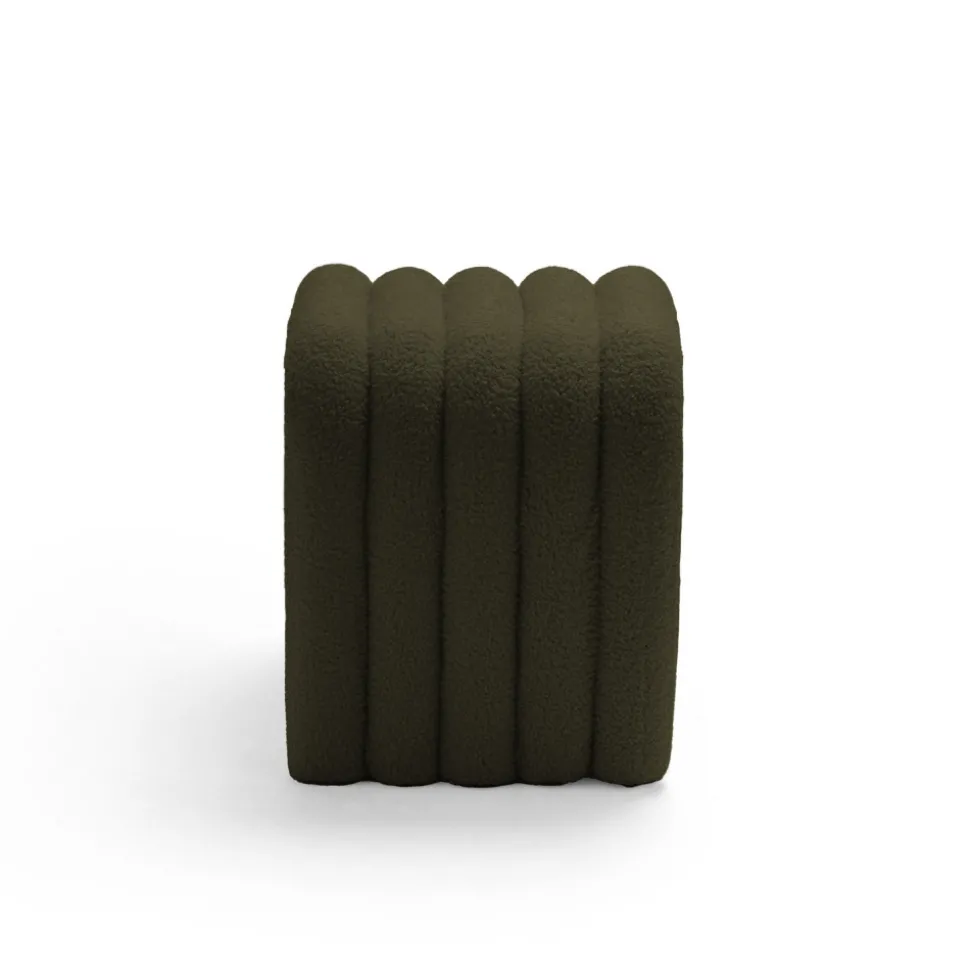 MUI Tabouret rembourré en tissu bouclette