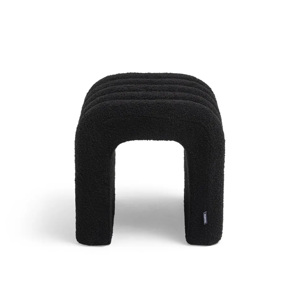 MUI Tabouret rembourré en tissu bouclette