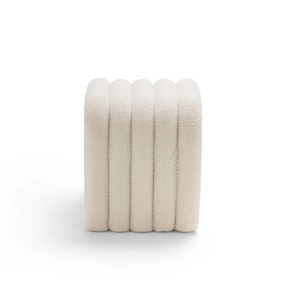 MUI Tabouret rembourré en tissu bouclette