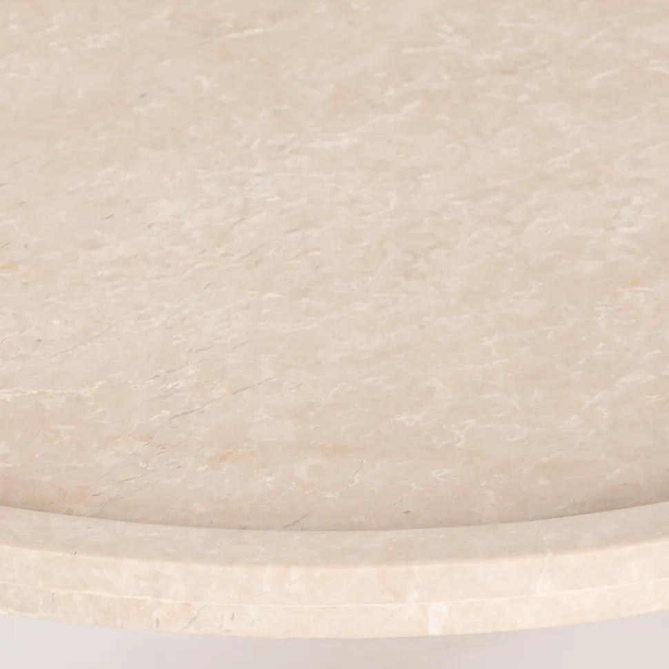 NADOR Table basse en marbre et bois massif ø80cm