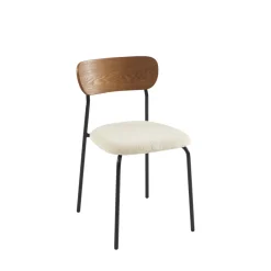 NALON Lot de 2 chaises en tissu bouclette et métal