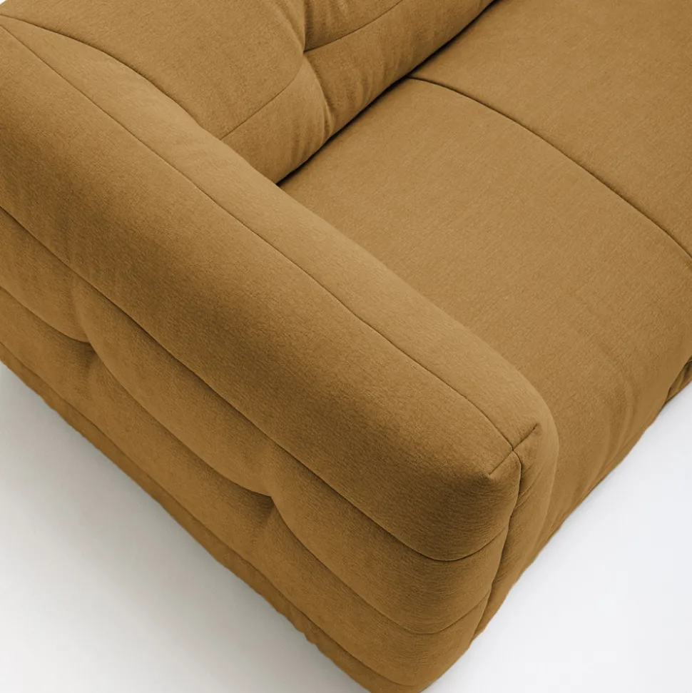 NAOS Canapé droit 3 places en tissu à effet capitonné