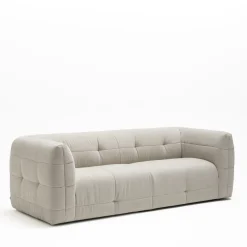 NAOS Canapé droit 3 places en tissu à effet capitonné
