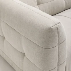 NAOS Canapé droit 3 places en tissu à effet capitonné