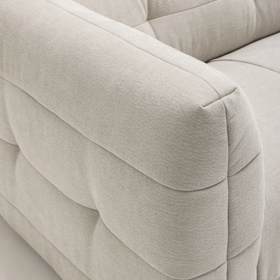 NAOS Canapé droit 3 places en tissu à effet capitonné