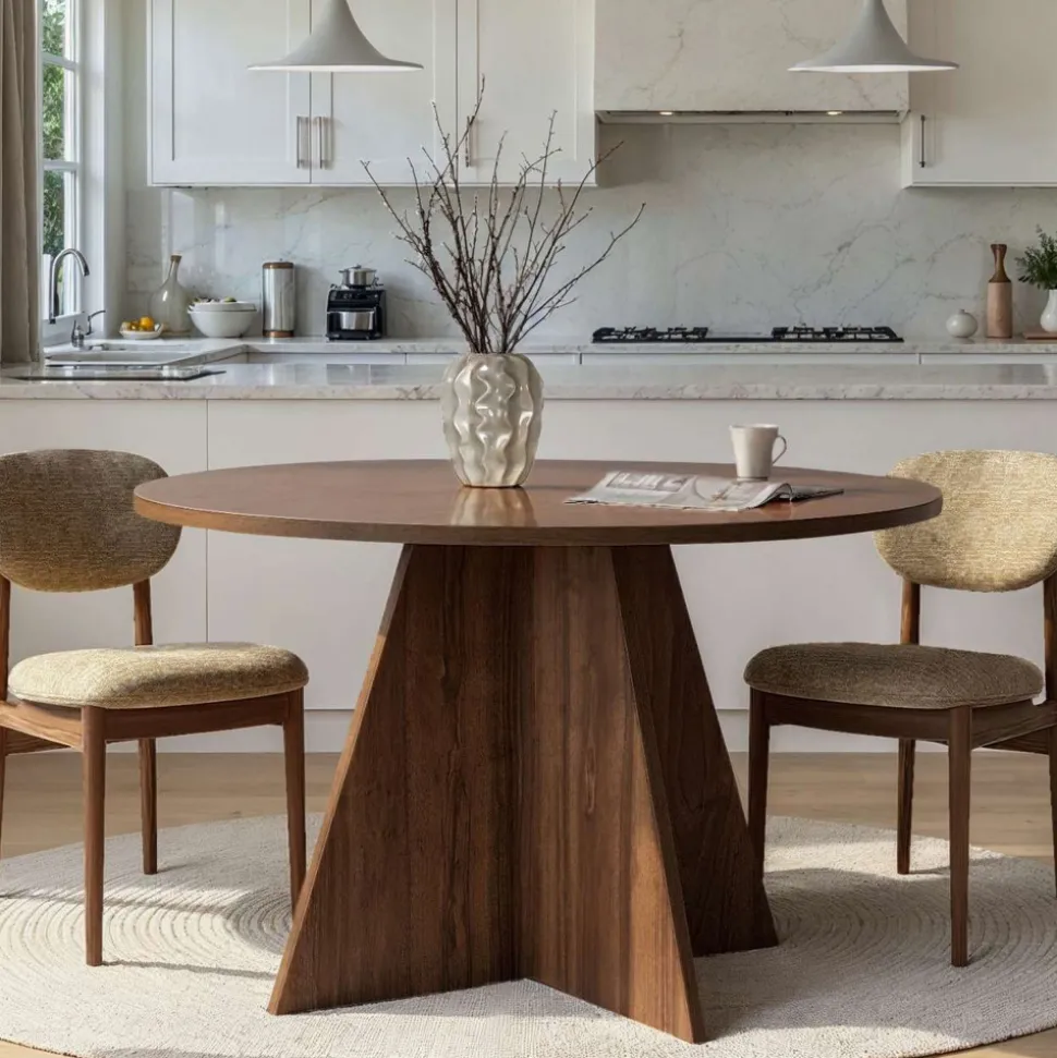 NARO Table à manger 4 personnes ronde en bois