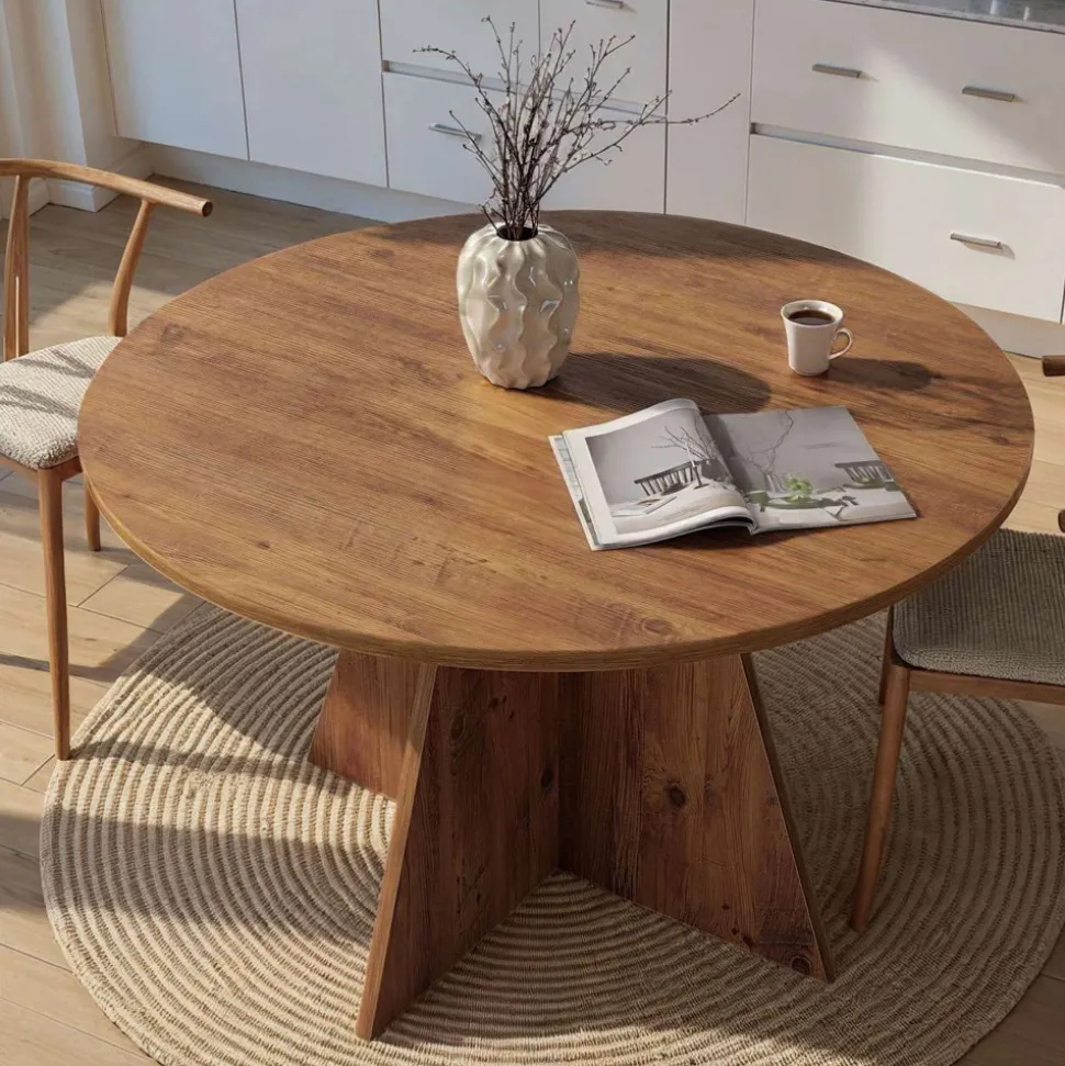 NARO Table à manger 4 personnes ronde en bois