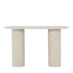 NARVIK Console ovale effet marbre L130cm