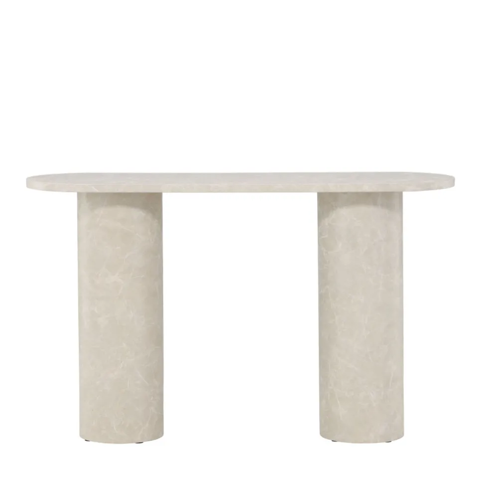 NARVIK Console ovale effet marbre L130cm