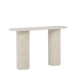 NARVIK Console ovale effet marbre L130cm