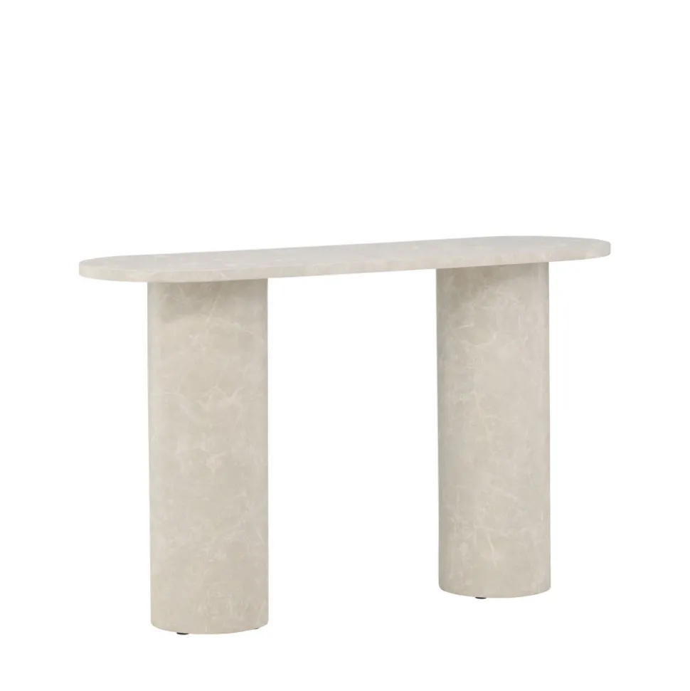 NARVIK Console ovale effet marbre L130cm