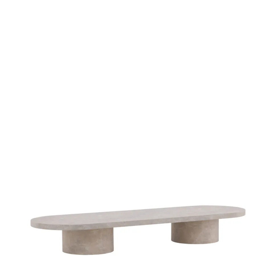 NARVIK Table basse ovale effet marbre 190x60cm