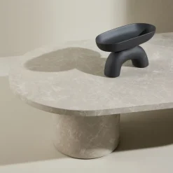 NARVIK Table basse ovale effet marbre 120x60cm