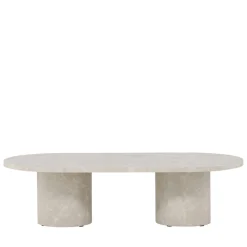 NARVIK Table basse ovale effet marbre 120x60cm