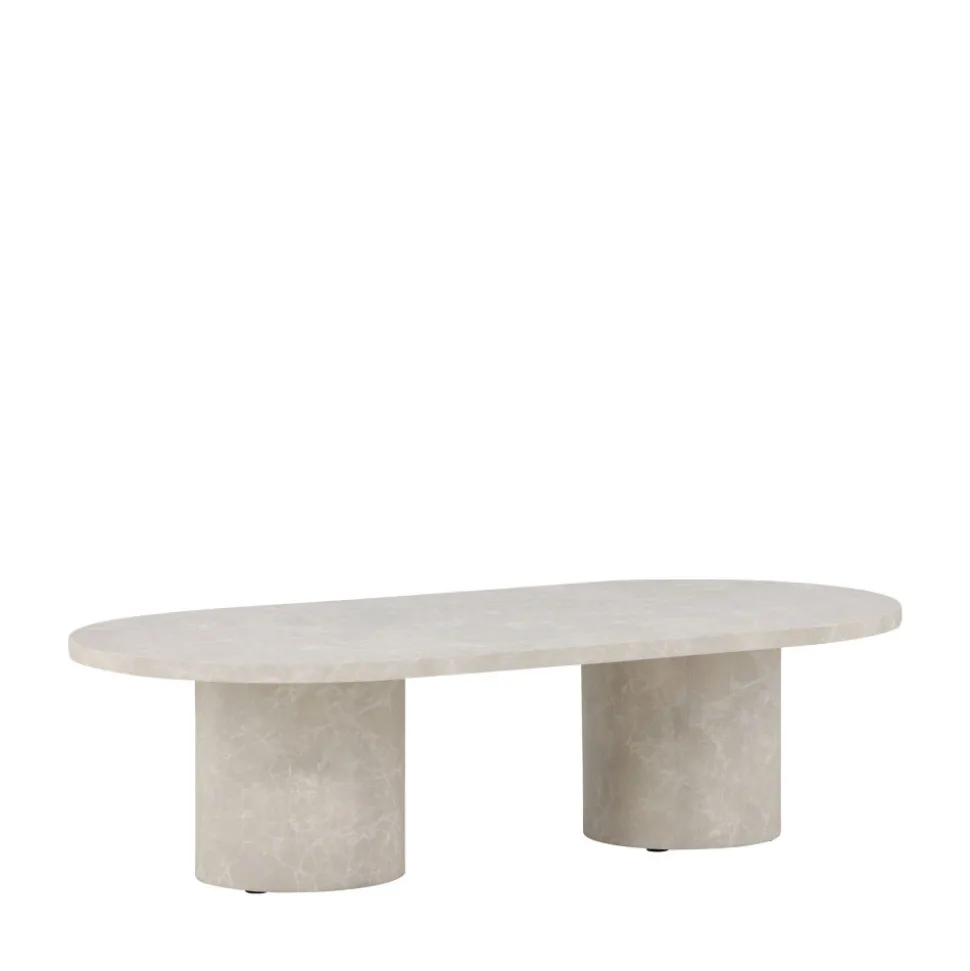 NARVIK Table basse ovale effet marbre 120x60cm