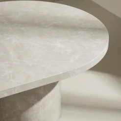 NARVIK Table basse ovale effet marbre 120x60cm