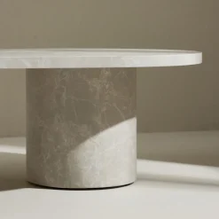 NARVIK Table basse ovale effet marbre 120x60cm
