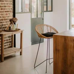 NAULU Tabouret de bar en rotin 76cm