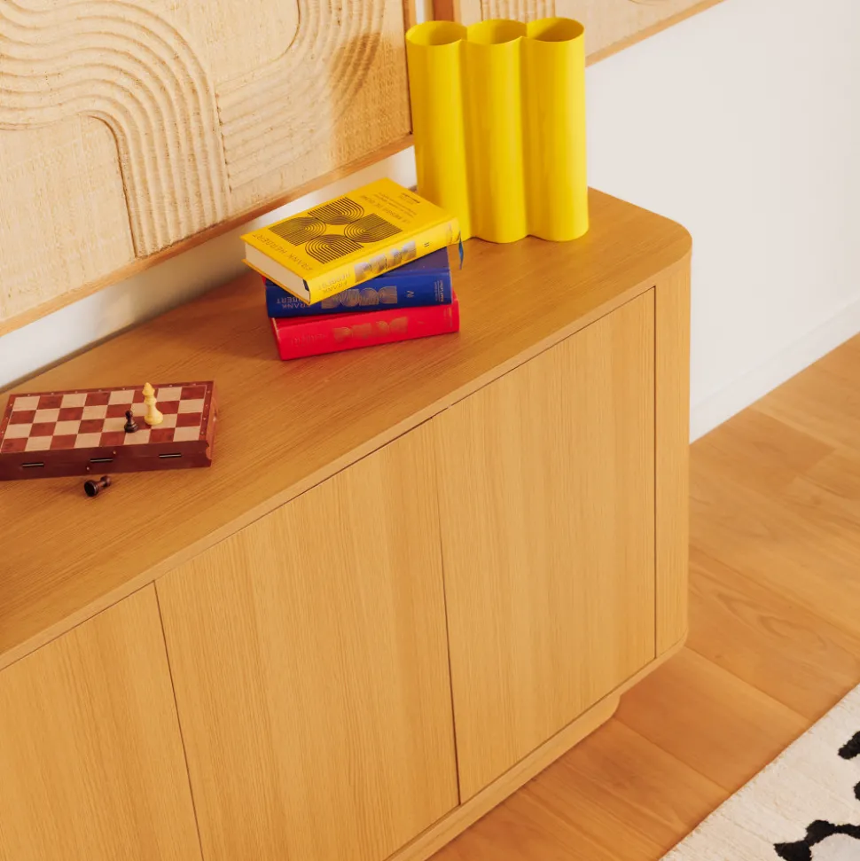 NAVAN Buffet 4 portes en bois L180cm