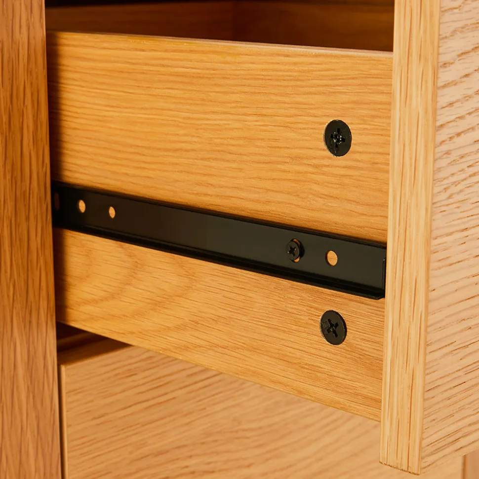 NAVAN Table de chevet 2 tiroirs en bois