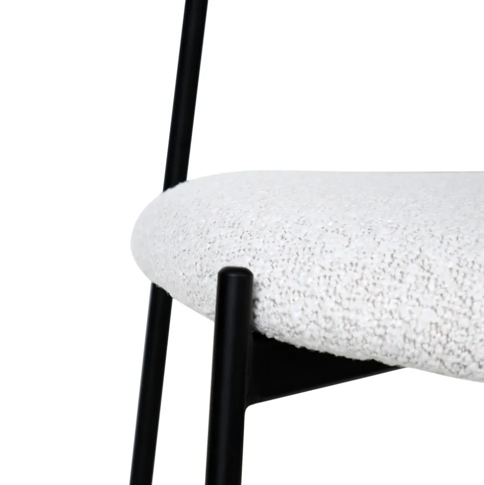 NELLY Lot de 2 chaises en tissu bouclette et métal