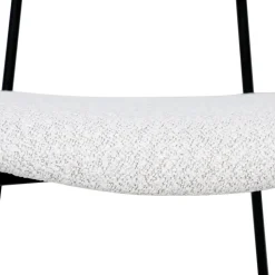 NELLY Lot de 2 chaises en tissu bouclette et métal