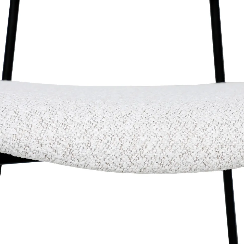 NELLY Lot de 2 chaises en tissu bouclette et métal