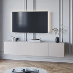 NEXA Meuble TV suspendu 4 portes en bois L180cm