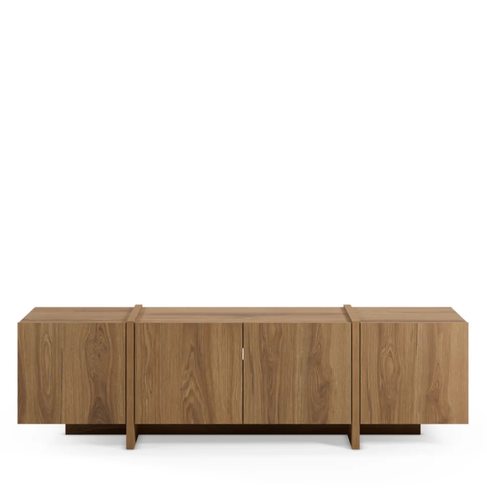 NICOLE Meuble TV 4 portes en bois 180cm