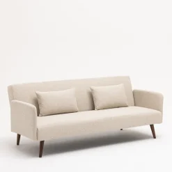 NIELSON Canapé convertible 3 places en tissu bouclette