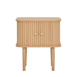 NIKKO Table de chevet 2 portes coulissantes en bois