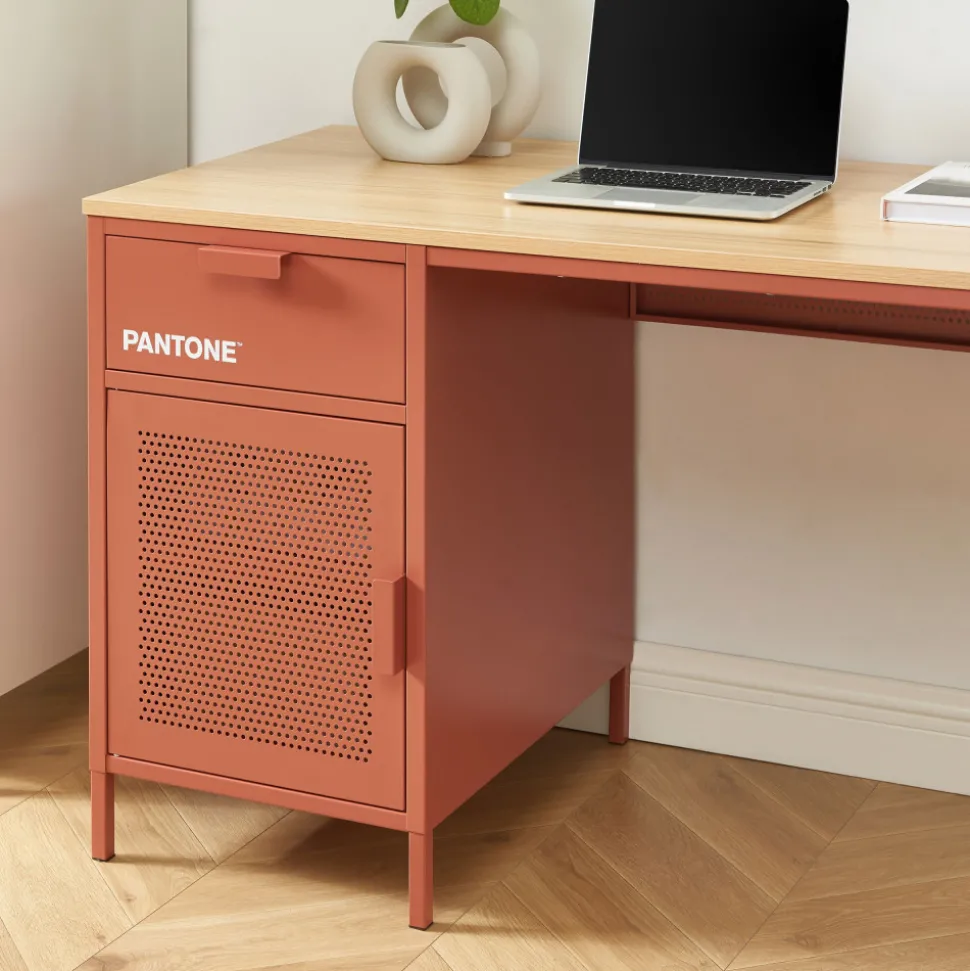 NINO Bureau 1 porte 1 tiroir en métal PANTONE L120cm