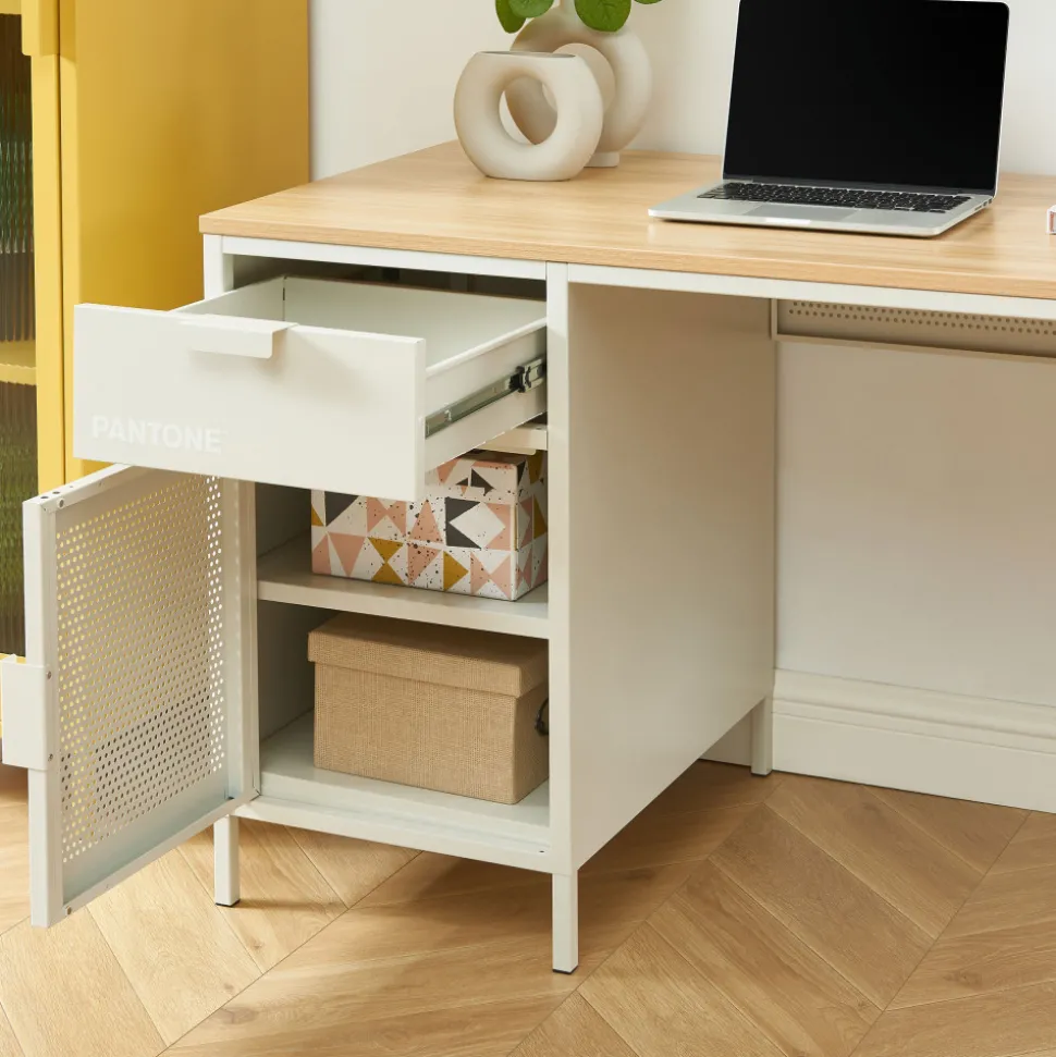 NINO Bureau 1 porte 1 tiroir en métal PANTONE L120cm