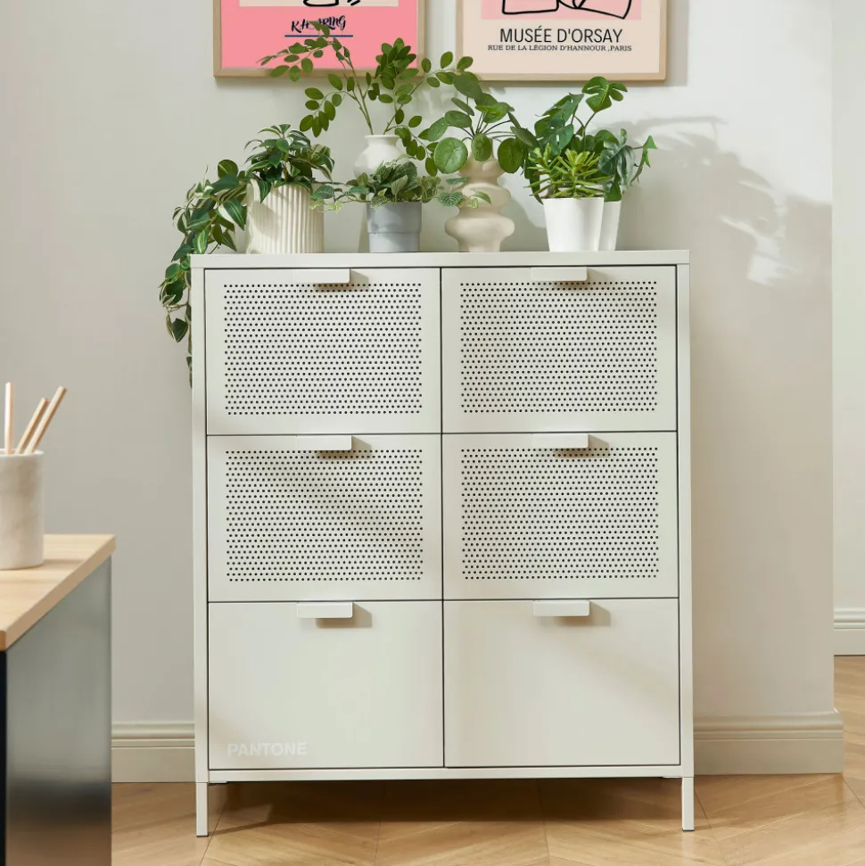 NINO Commode 6 tiroirs en métal PANTONE L90cm