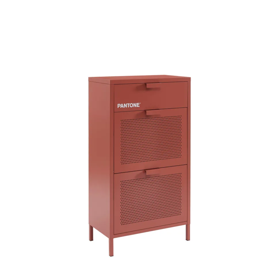 NINO Meuble à chaussures 2 portes 1 tiroir en métal PANTONE L55cm