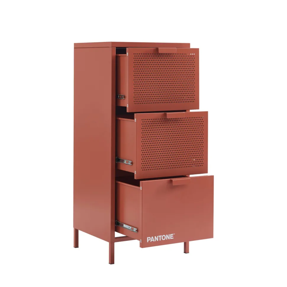 NINO Petit meuble de rangement 3 tiroirs en métal PANTONE H105cm