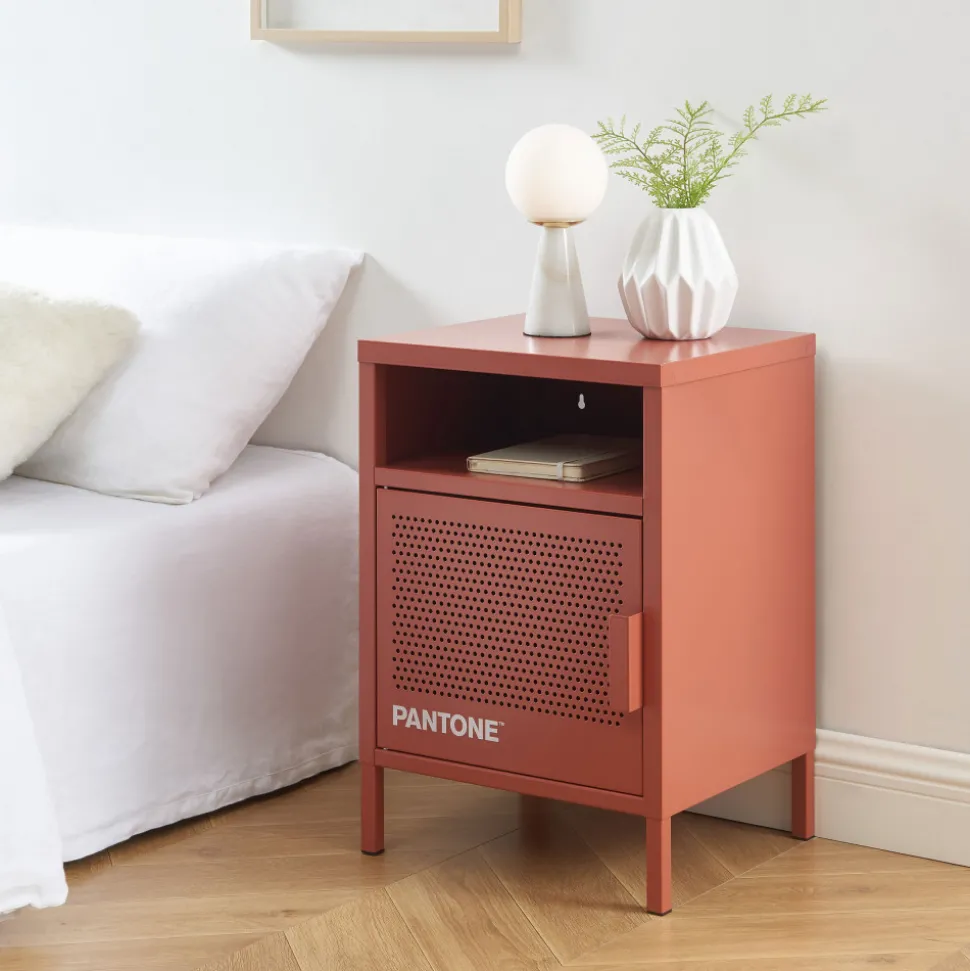 NINO Table de chevet 1 porte en métal PANTONE