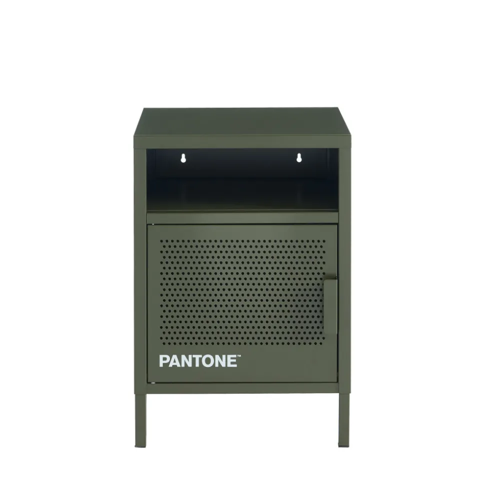 NINO Table de chevet 1 porte en métal PANTONE