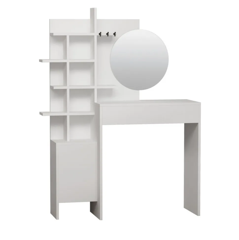 NIYA Coiffeuse 1 tiroir avec miroir L71,50cm