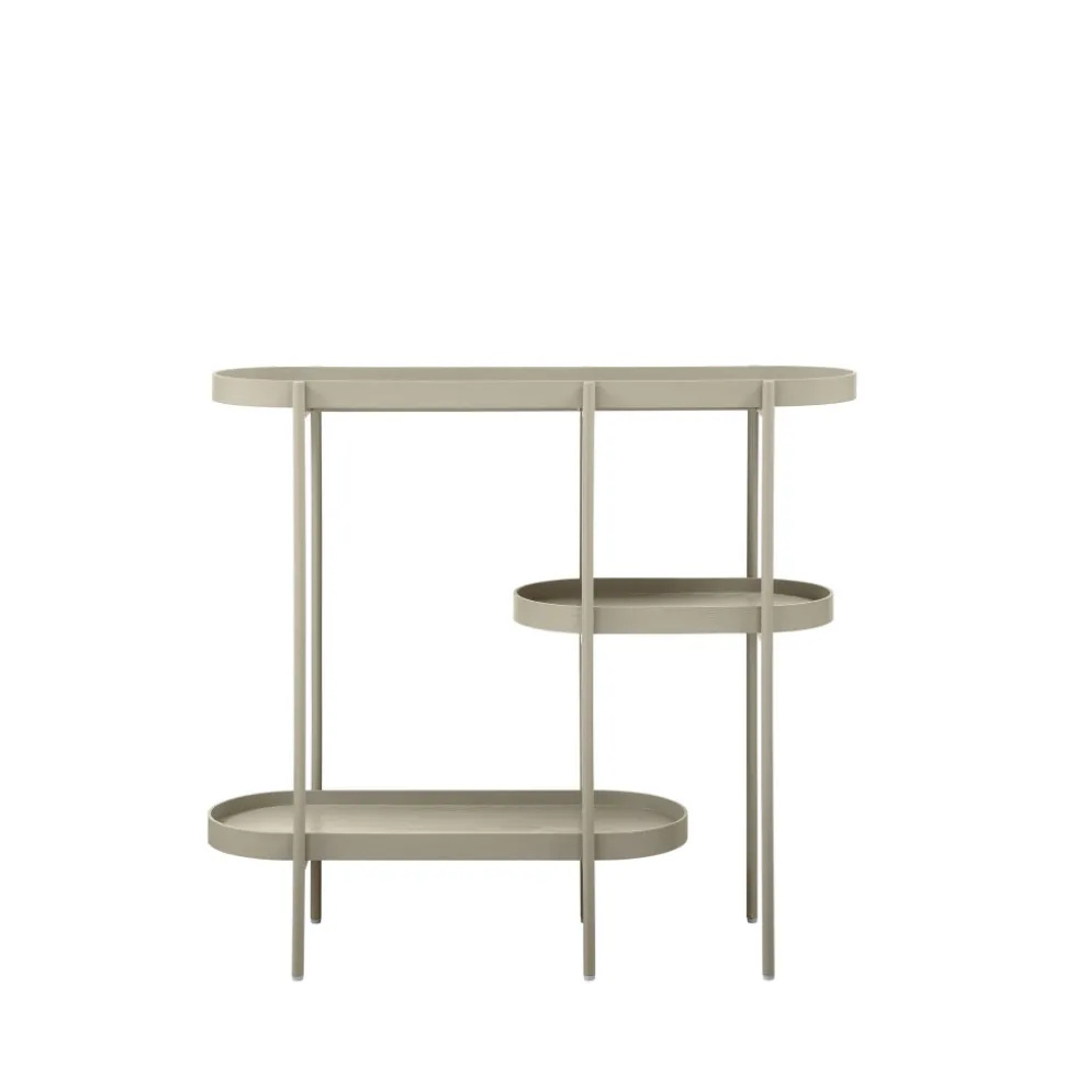 NOAN Console ovale en bois et métal L90cm