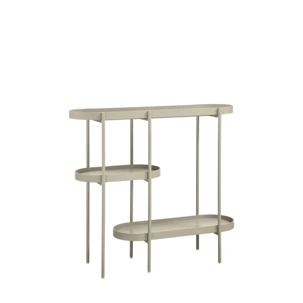 NOAN Console ovale en bois et métal L90cm