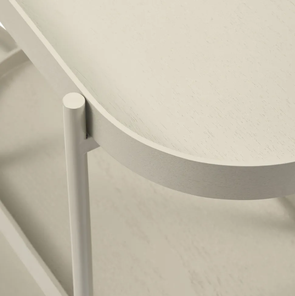 NOAN Console ovale en bois et métal L90cm