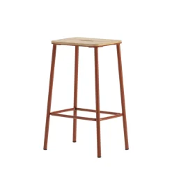 NOKI Lot de 2 tabourets de bar en bois et métal H65cm